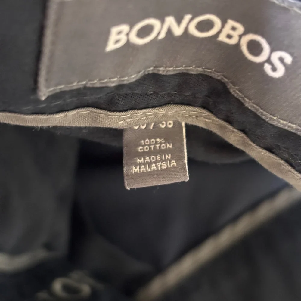 Bonobos Mens Washed Chino Pants Navy Blue Straight Leg 100% Cotton 35x36 (35x33)